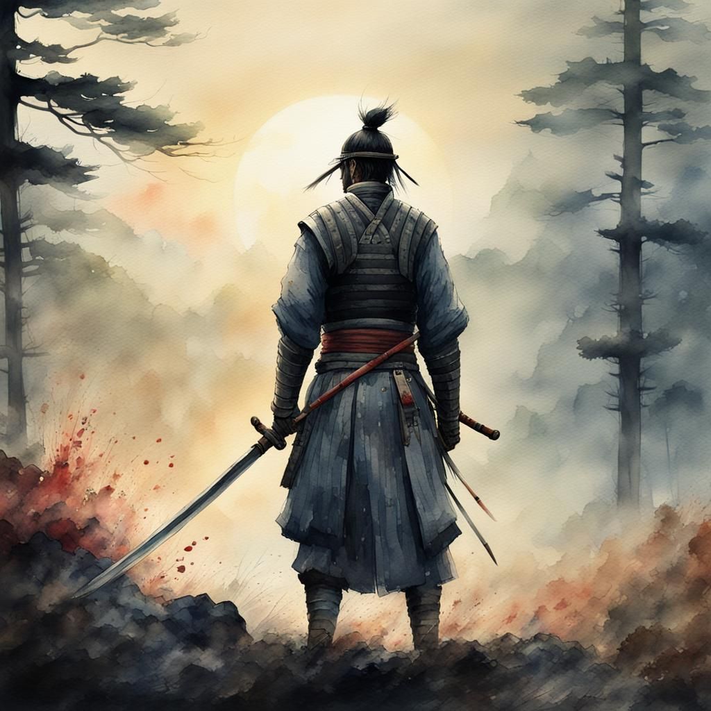 Water color Samurai - AI Generated Artwork - NightCafe Creator