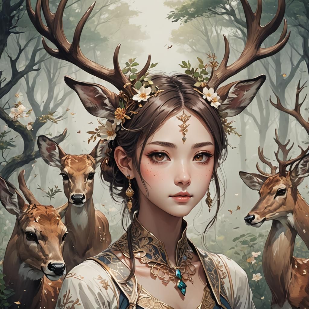 A Very Stunning Portrait Of A Deer/Human Hybrid : r/nightcafe