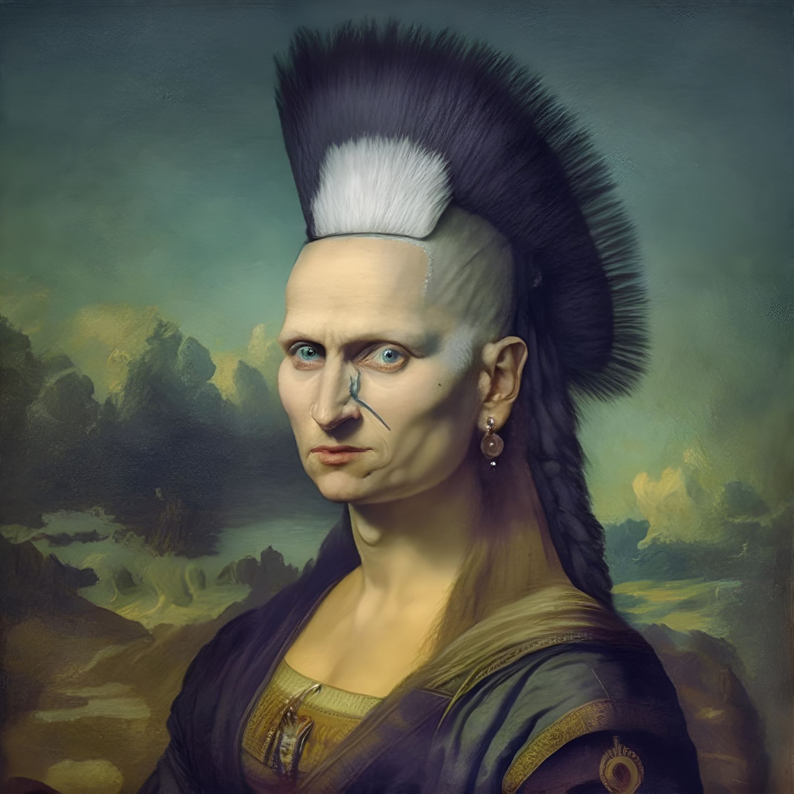 Midjourney v4: Mohawkna Lisa the Third