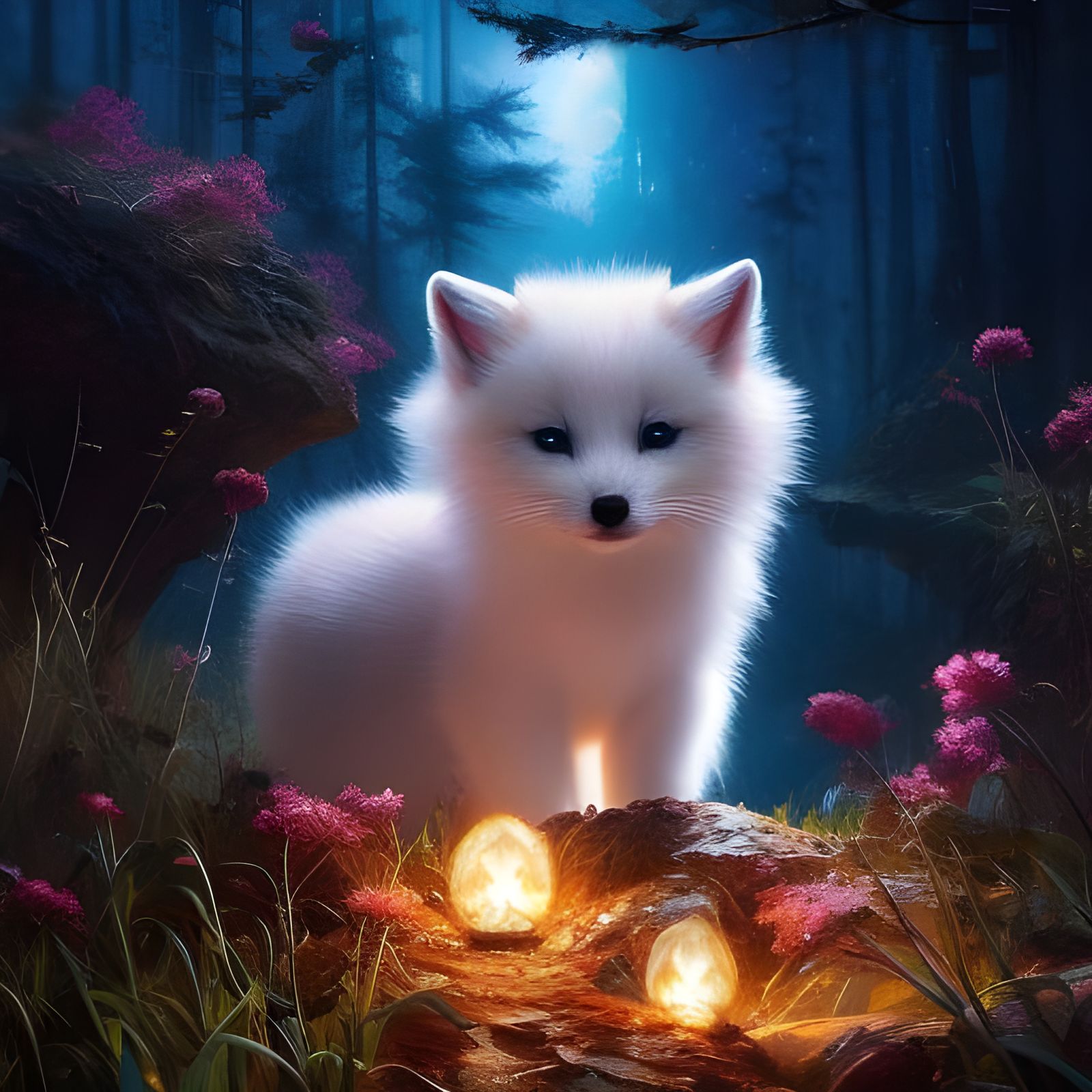 White fox - AI Generated Artwork - NightCafe Creator