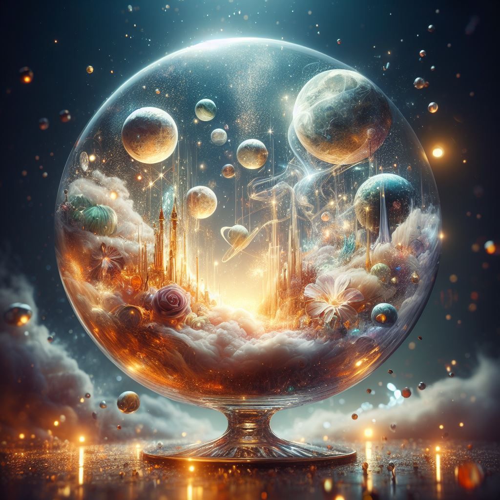 Glass Sphere Fairy Village