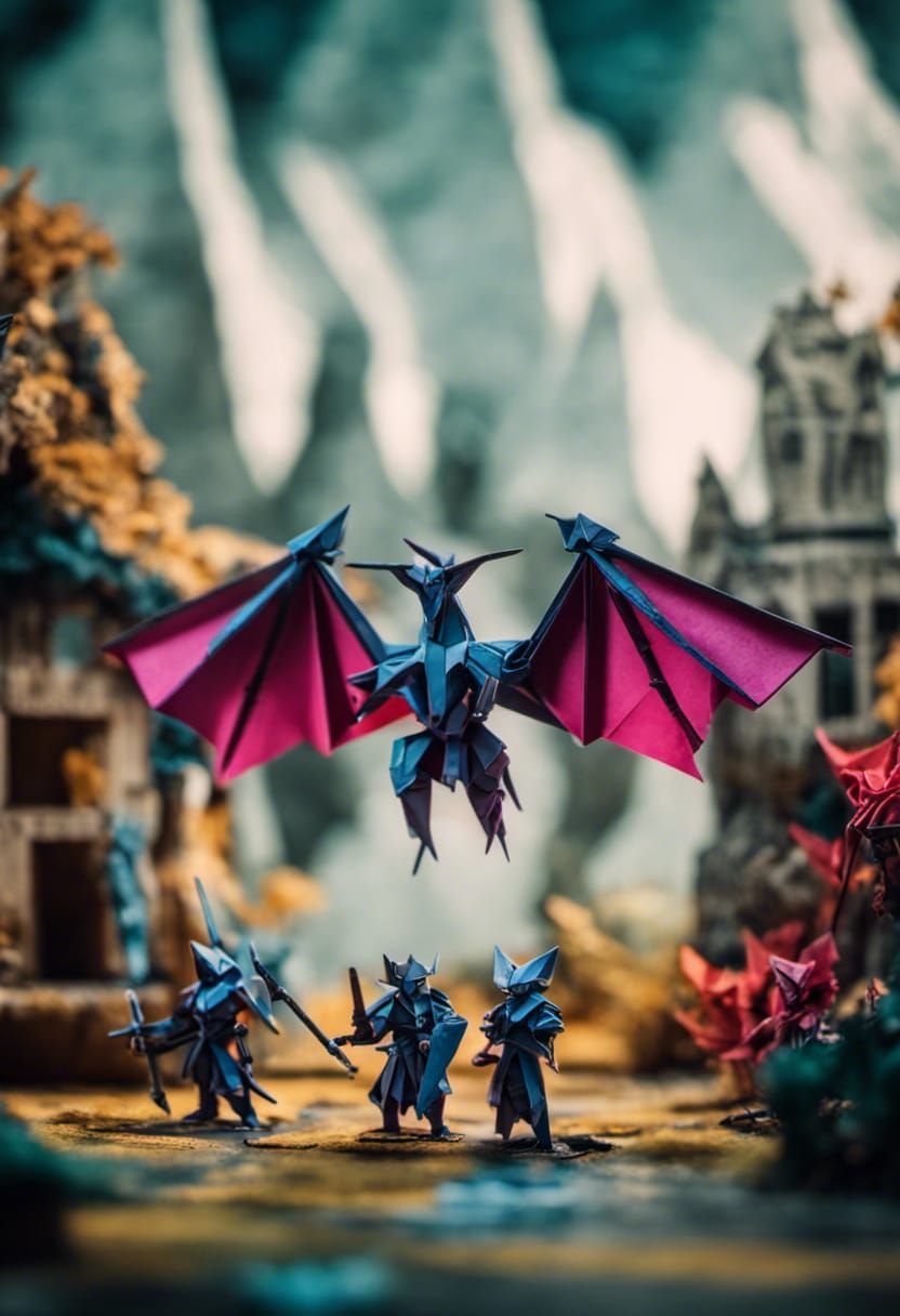 Origami d&d squad 15mm miniature by Games workshop, origami ...