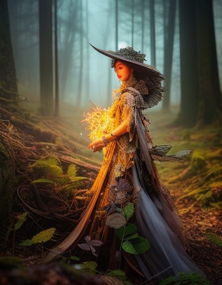 Wood witch; Insanely Detailed Full Color HD Photograph; Intricate ...