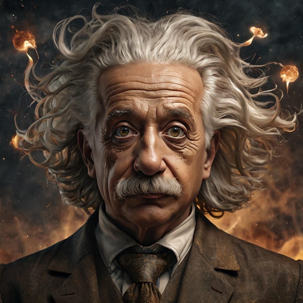 Face of Albert Einstein, just Exploding into space - AI Generated ...