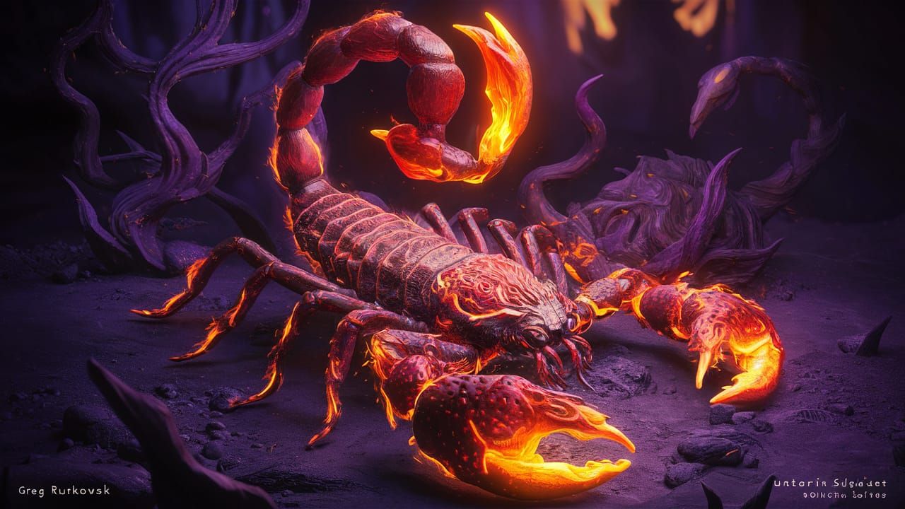 death metal scorpion fire and lightning a masterpiece, 8k resolution ...