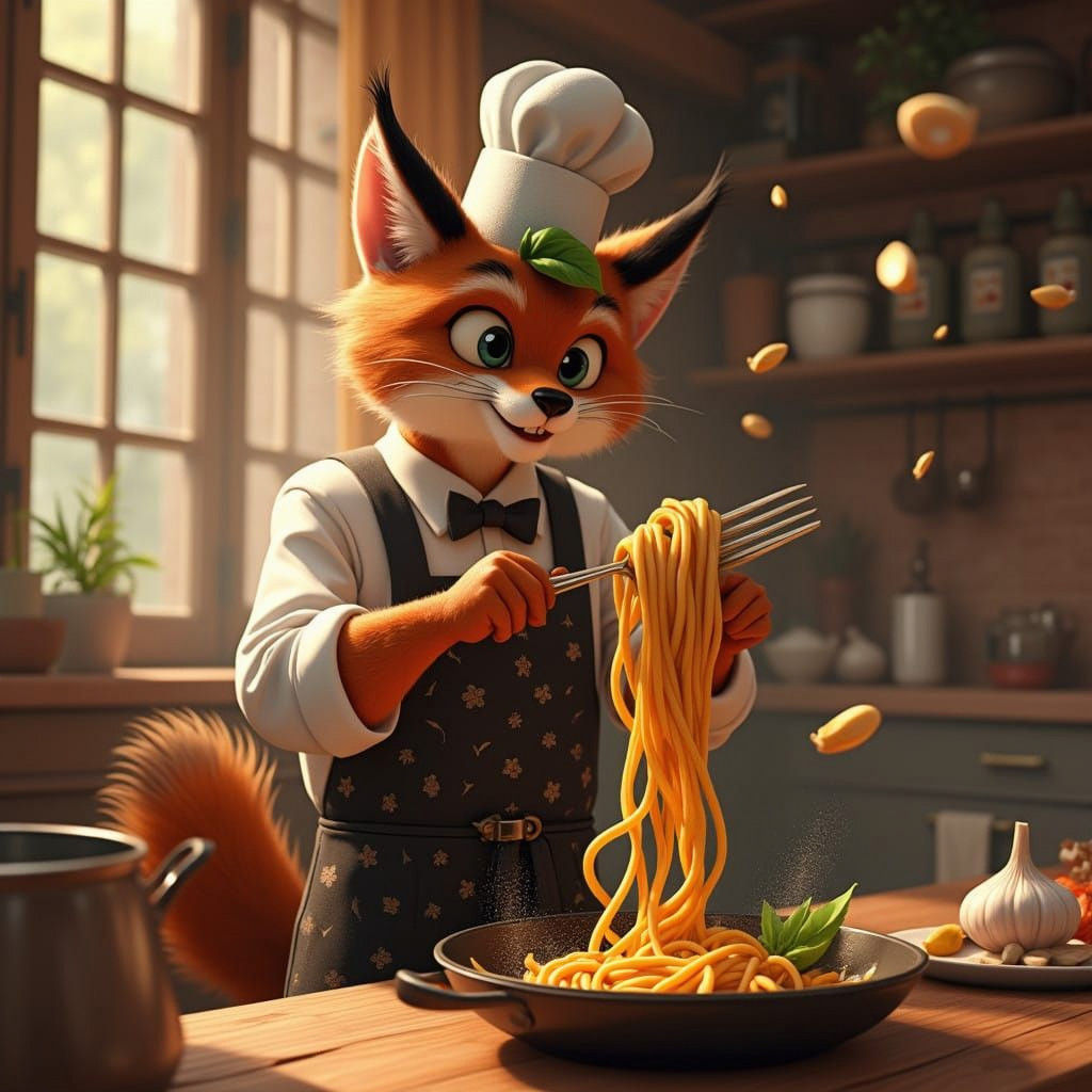 Imagine a reincarnated lynx named Marco, an expert at crafting traditional pasta alla carbonara, which has won the hearts of food lovers in...