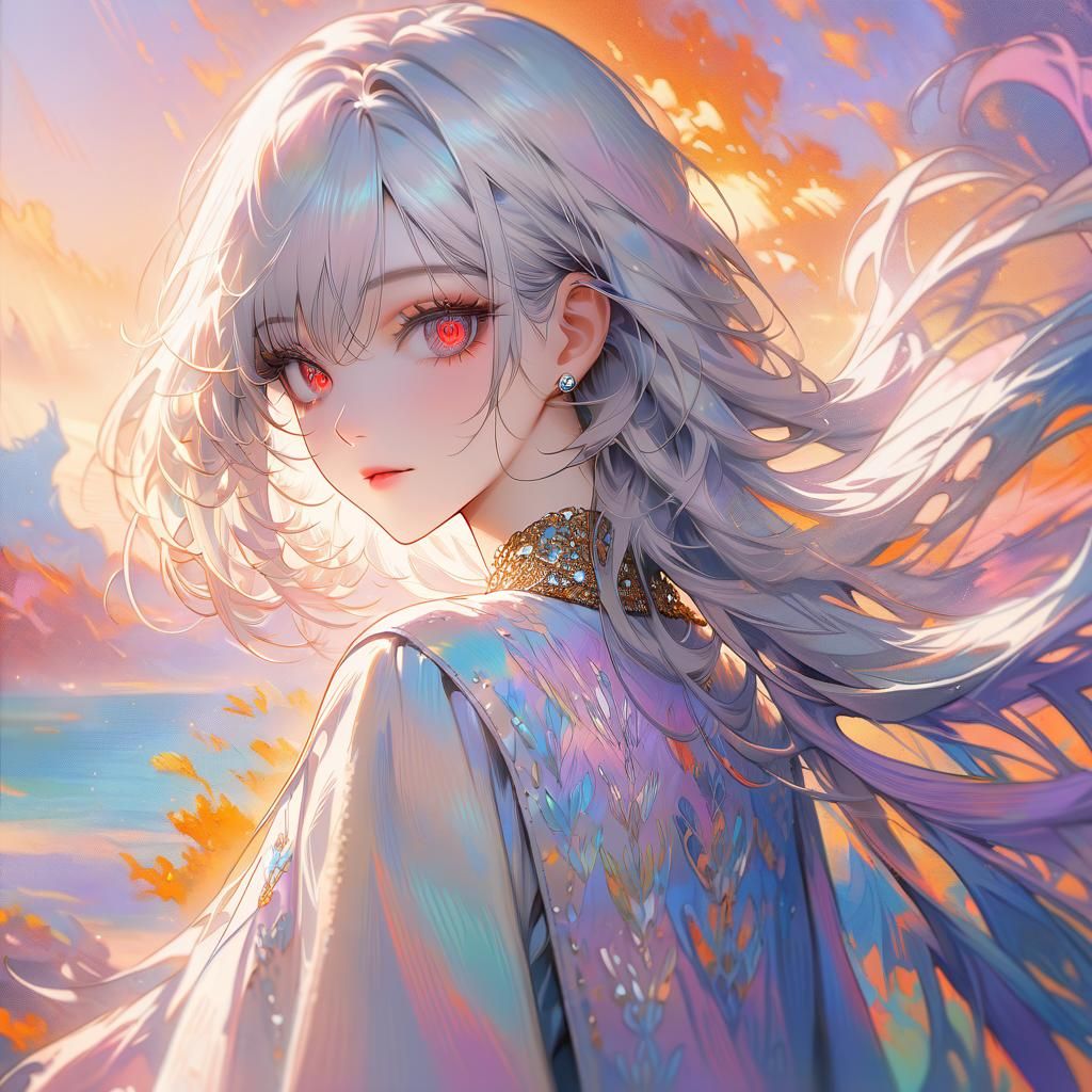 Girl with Jewelry in Impressionist Acrylic Painting Style