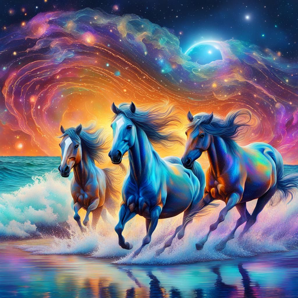 wild horses on the beach  by @QSarah