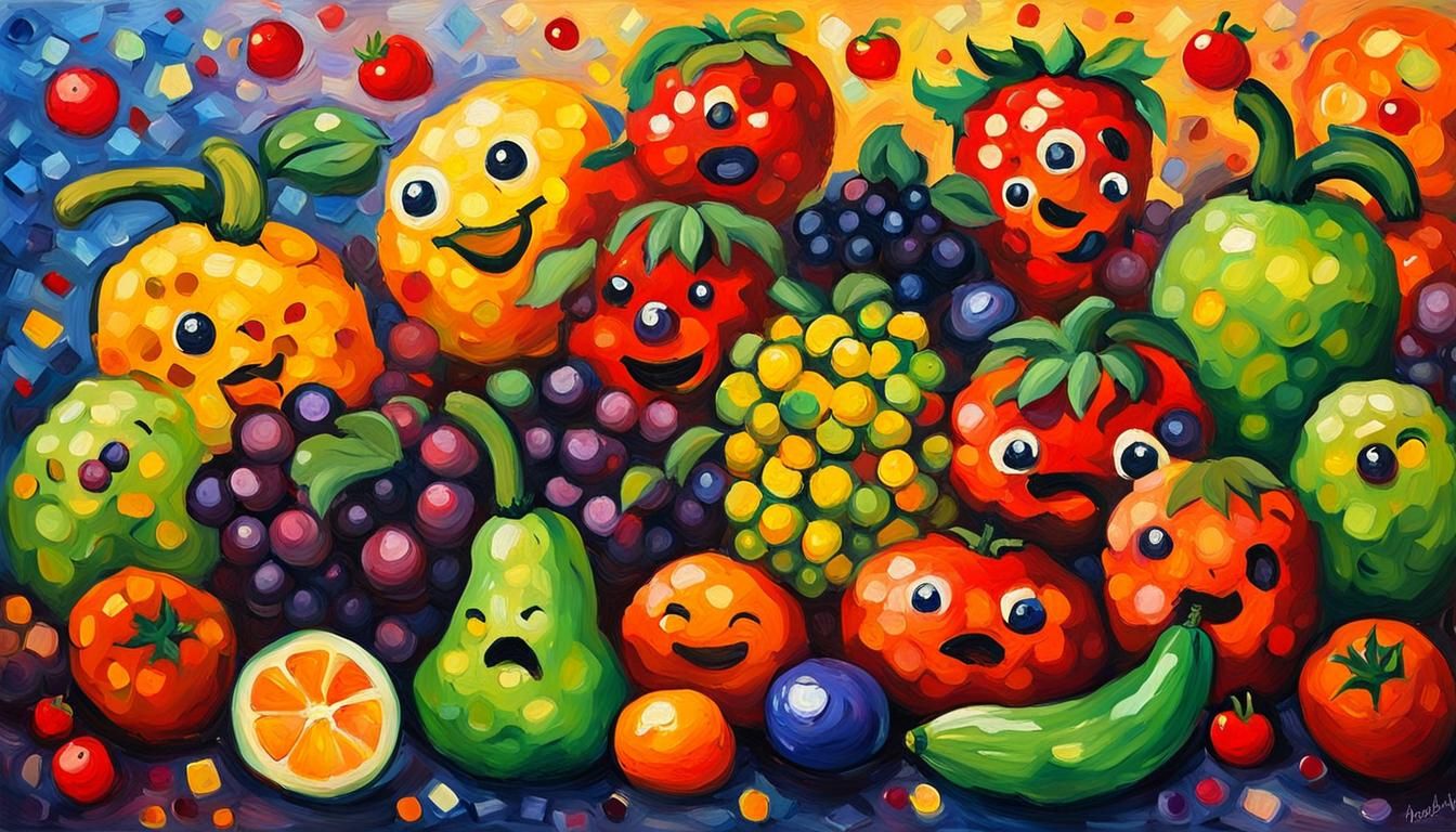 Chibi Fruits & Vegetables - AI Generated Artwork - NightCafe Creator