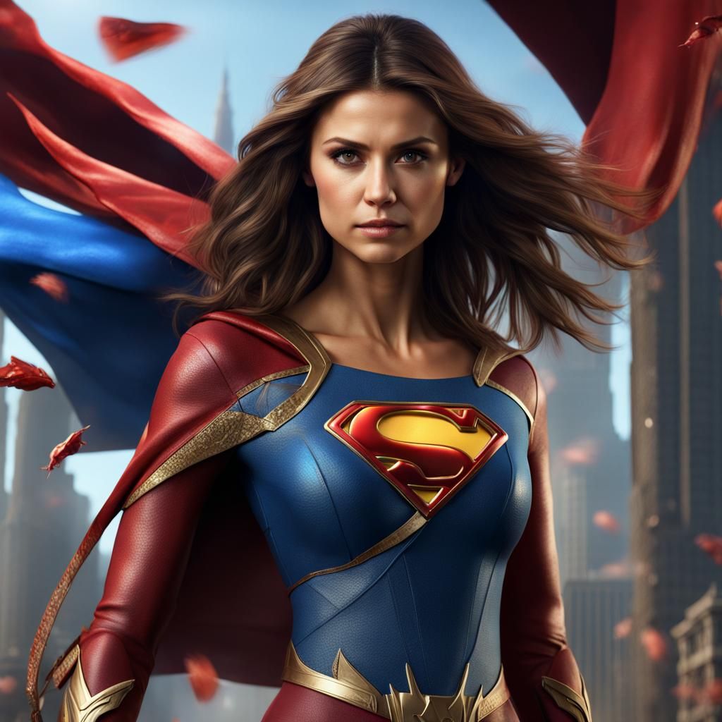 Nina Dobrev as super Girl. - AI Generated Artwork - NightCafe Creator