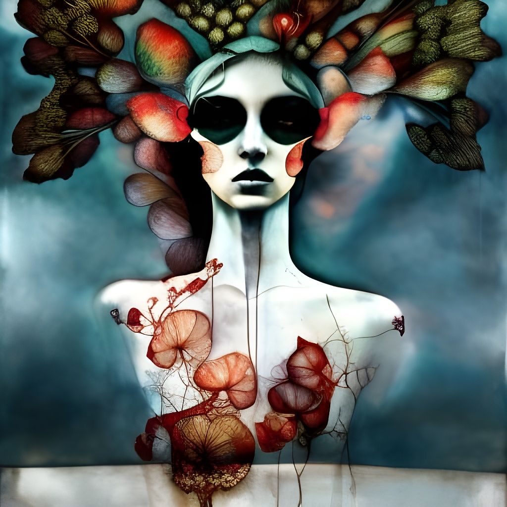 Ballerina Mushroom Double Exposure Collage