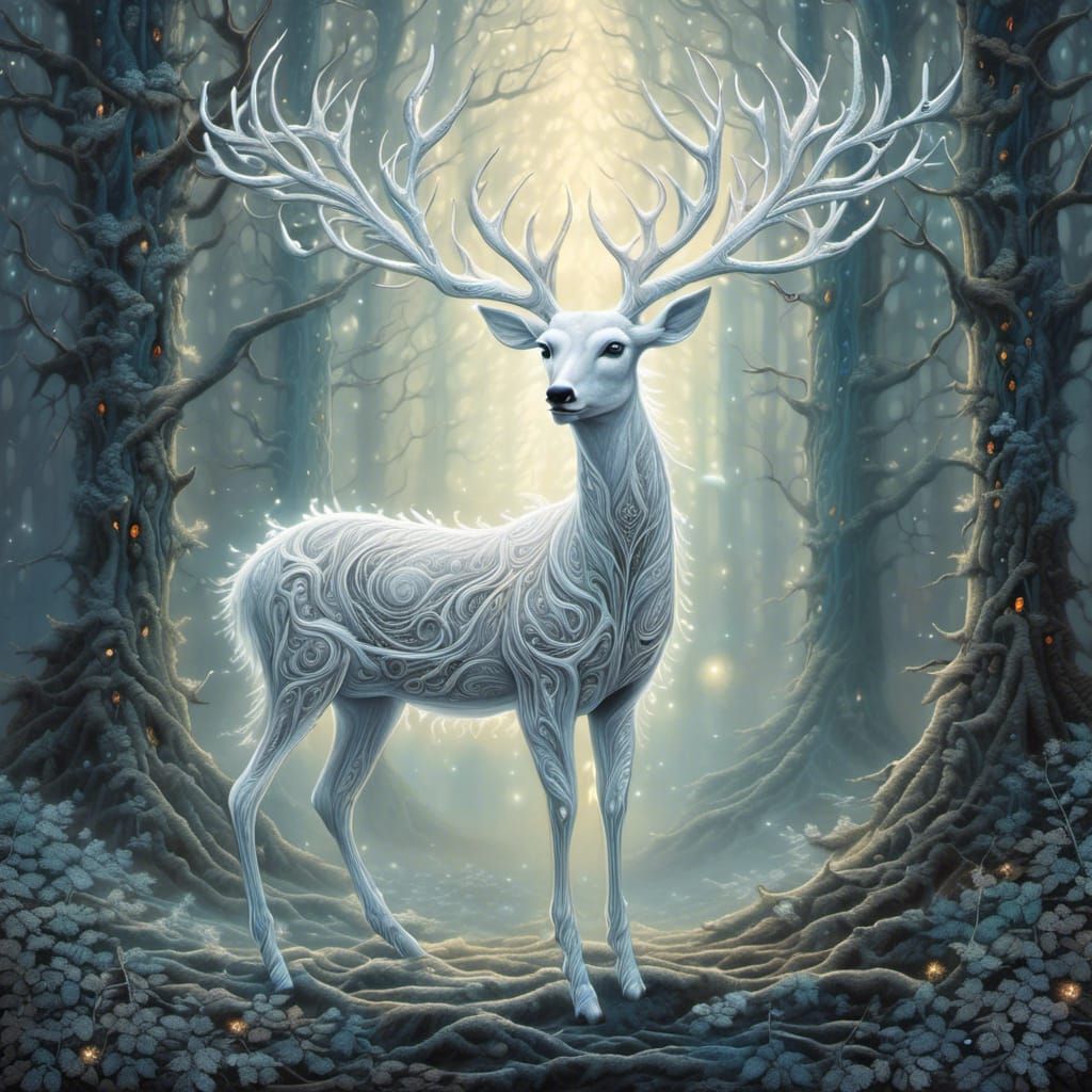 The Winter Stag - AI Generated Artwork - NightCafe Creator