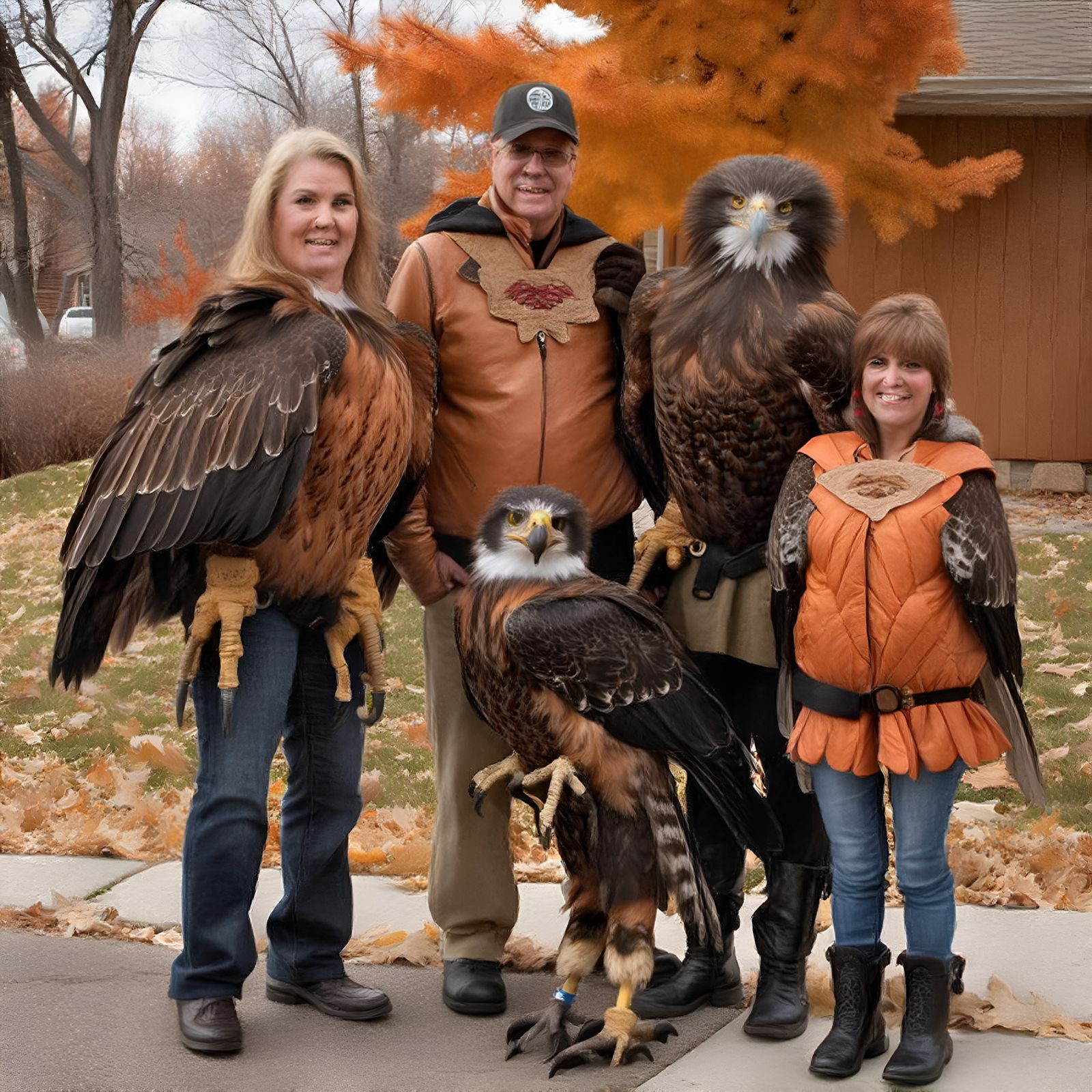 Midjourney: Hawkward Family Photo