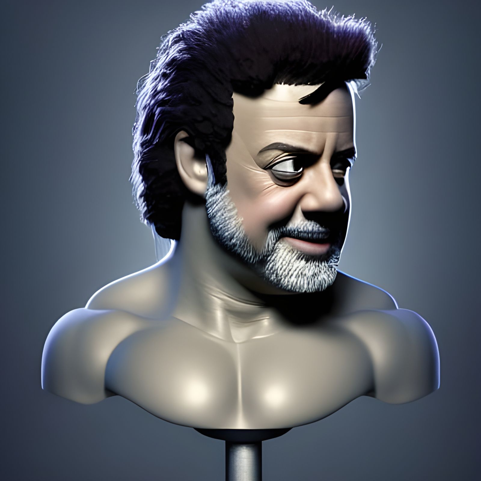 Billy Swole, Bust on a Stick. Modern Art.