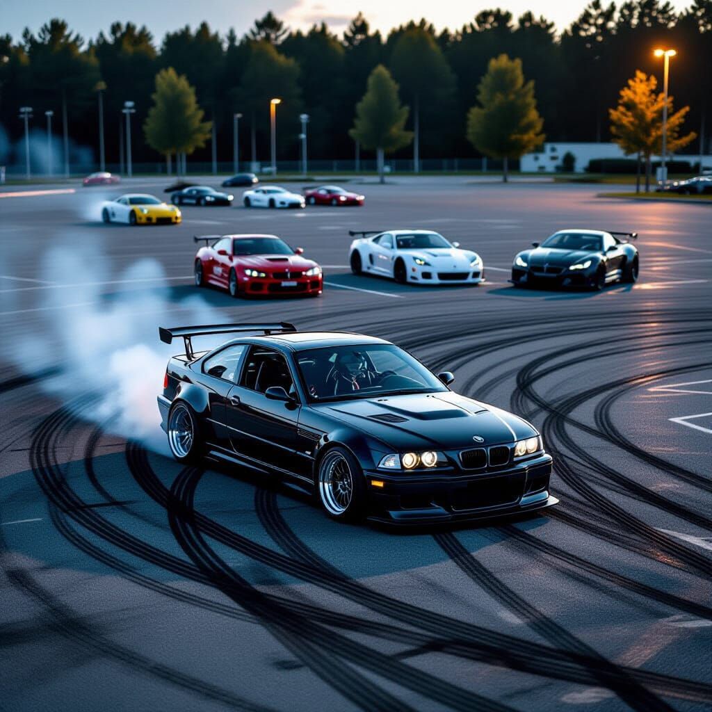 BMW Drifting with Sports Cars in Cinematic Style