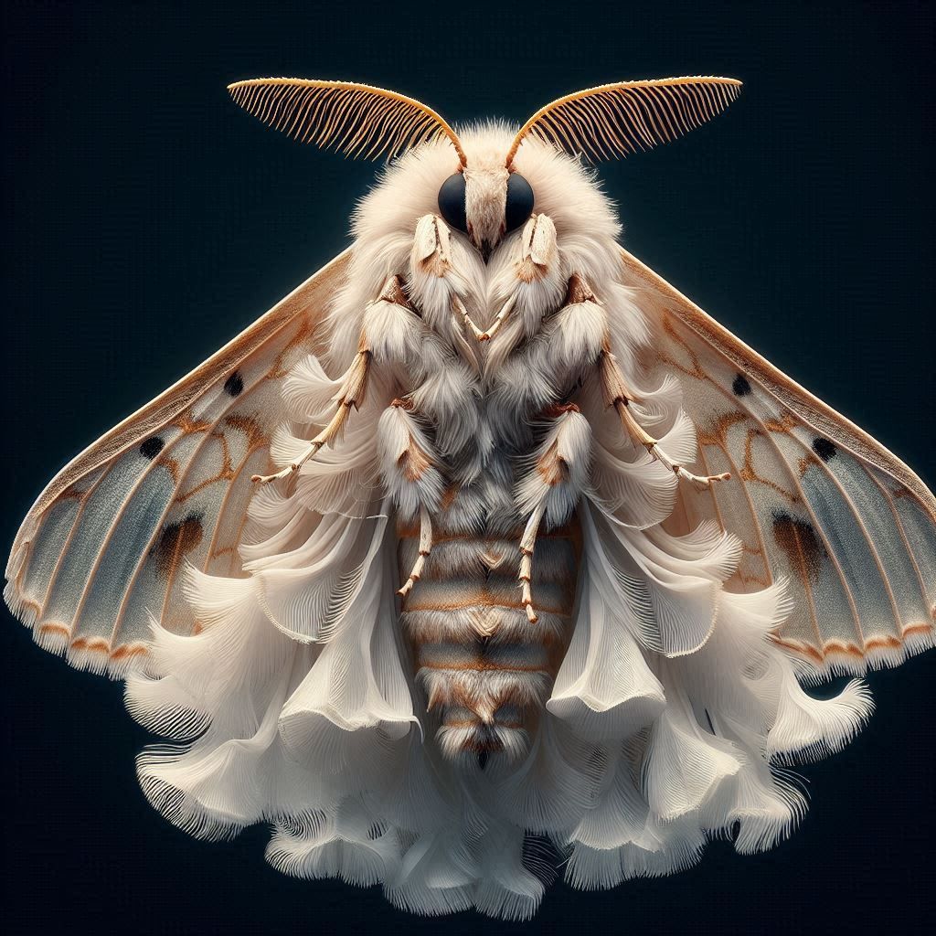 Fluffy White Artace Moth Queen