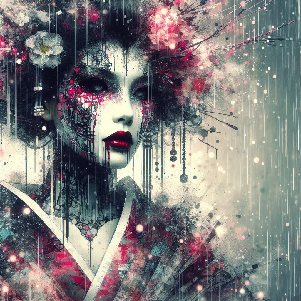 double exposure beautiful fantasy DALL-E 3 portrait landscap...