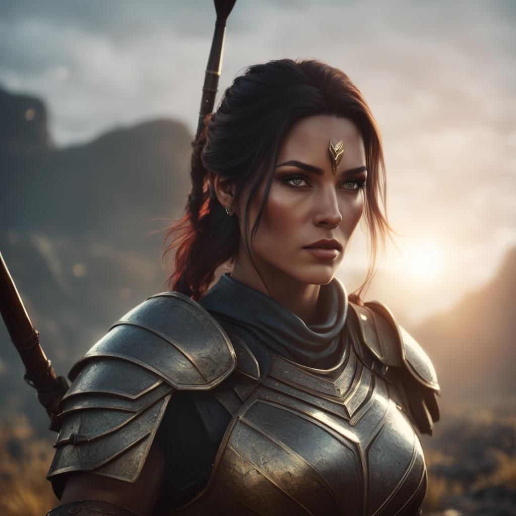 A female warrior with a spear - AI Generated Artwork - NightCafe Creator