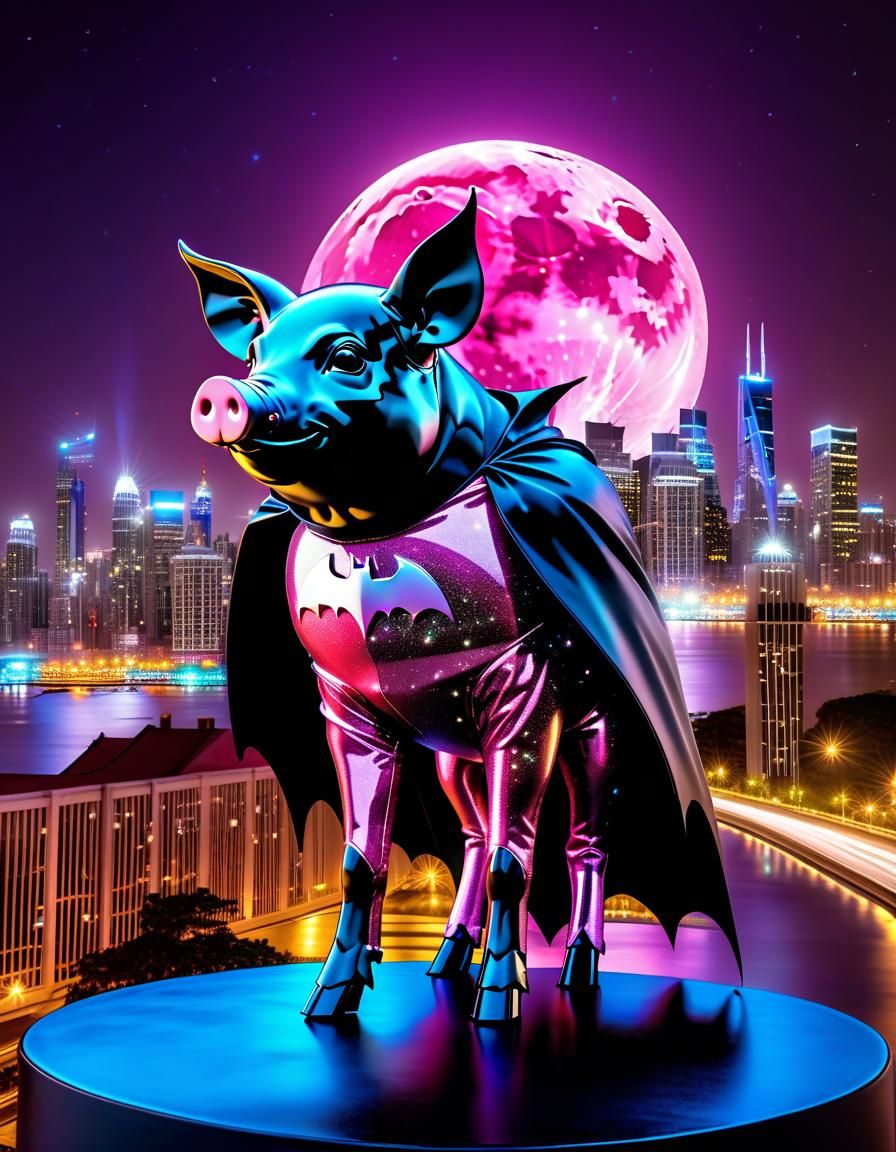 pig Batman - AI Generated Artwork - NightCafe Creator