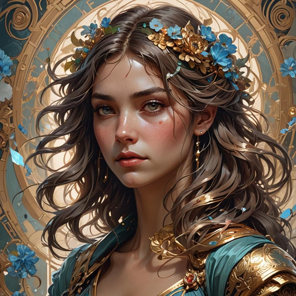 Intricate Portrait in Hyperdetailed Splash Art Style