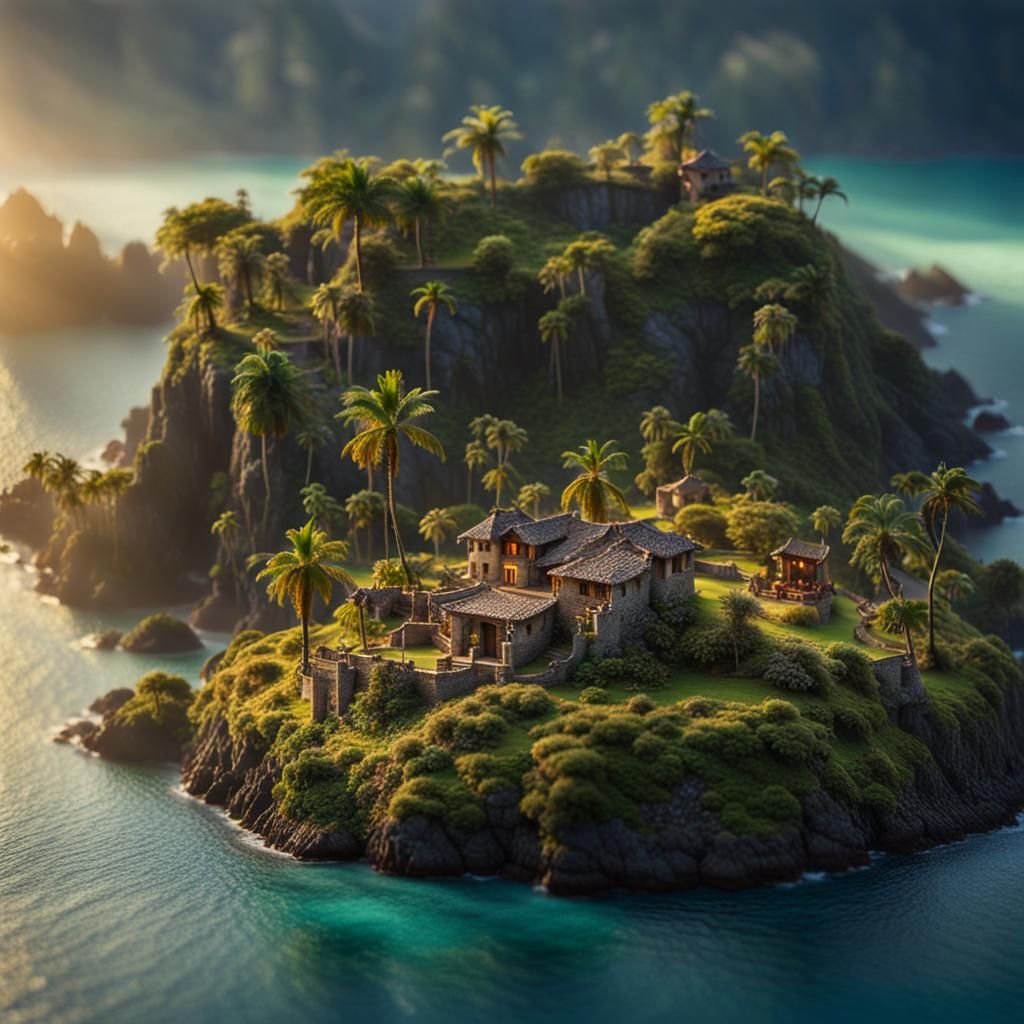 Enchanting and fantastical image of the mythical island of Tafiti 