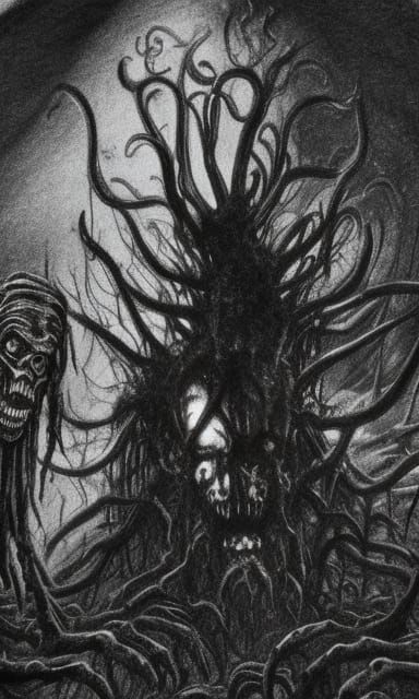 inferno parallax maximalist storybook illustration