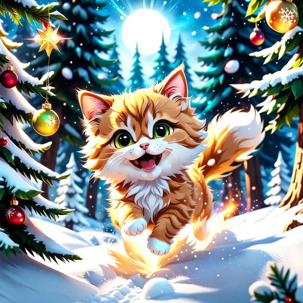 Meow Rry Christmas 😺 ️🎄 Ai Generated Artwork Nightcafe Creator 4818