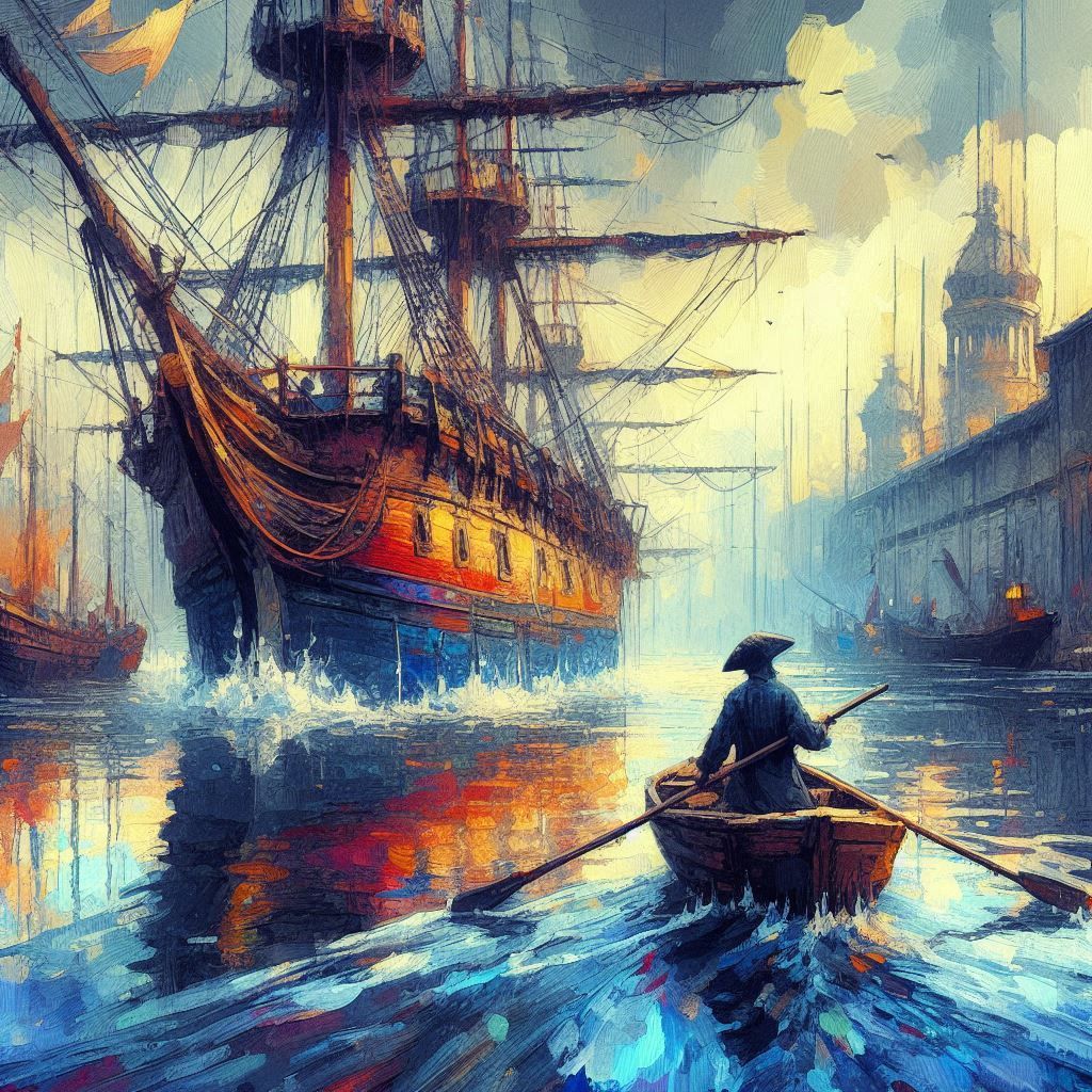 Anchored at the city harbor