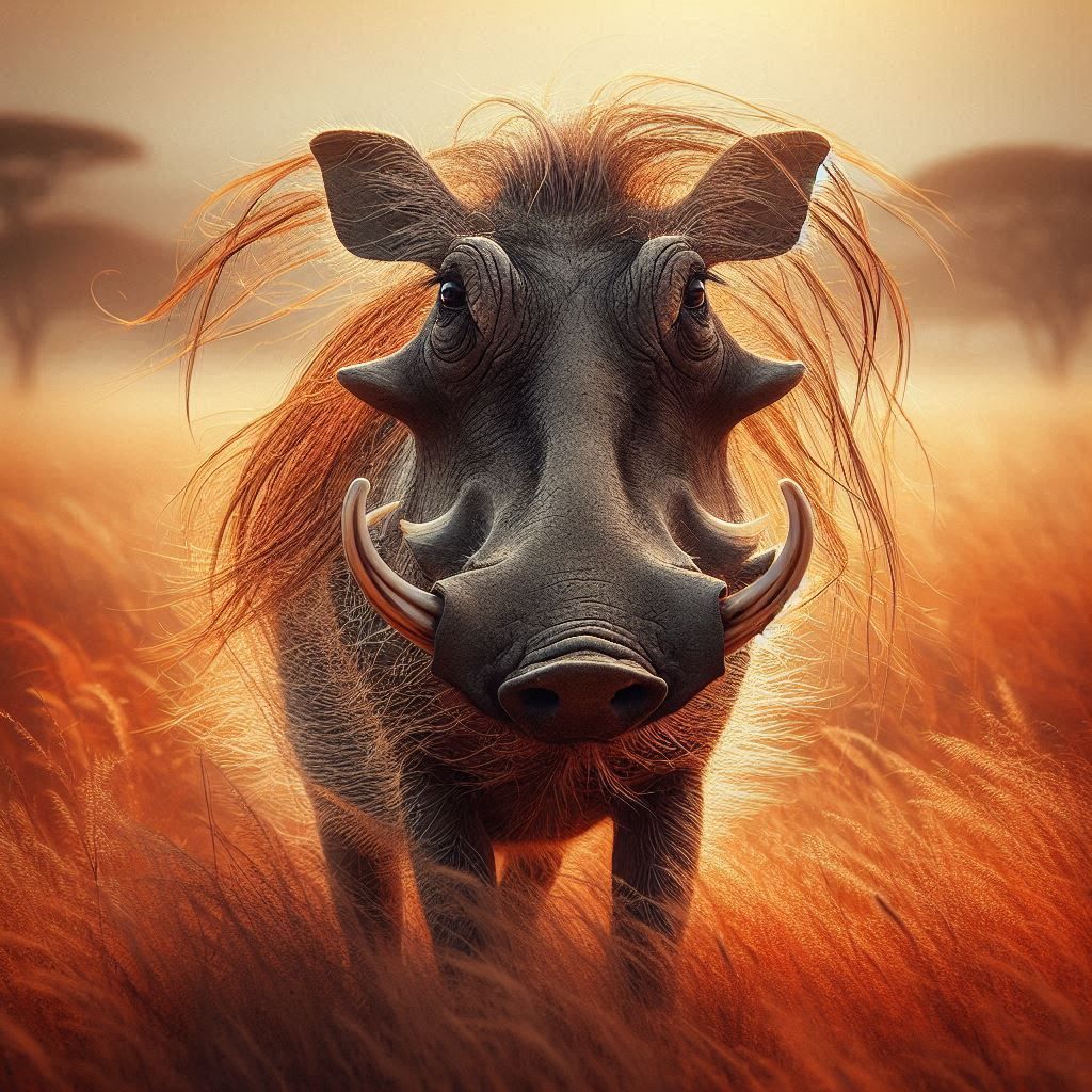 Life on the savannah for a warthog.