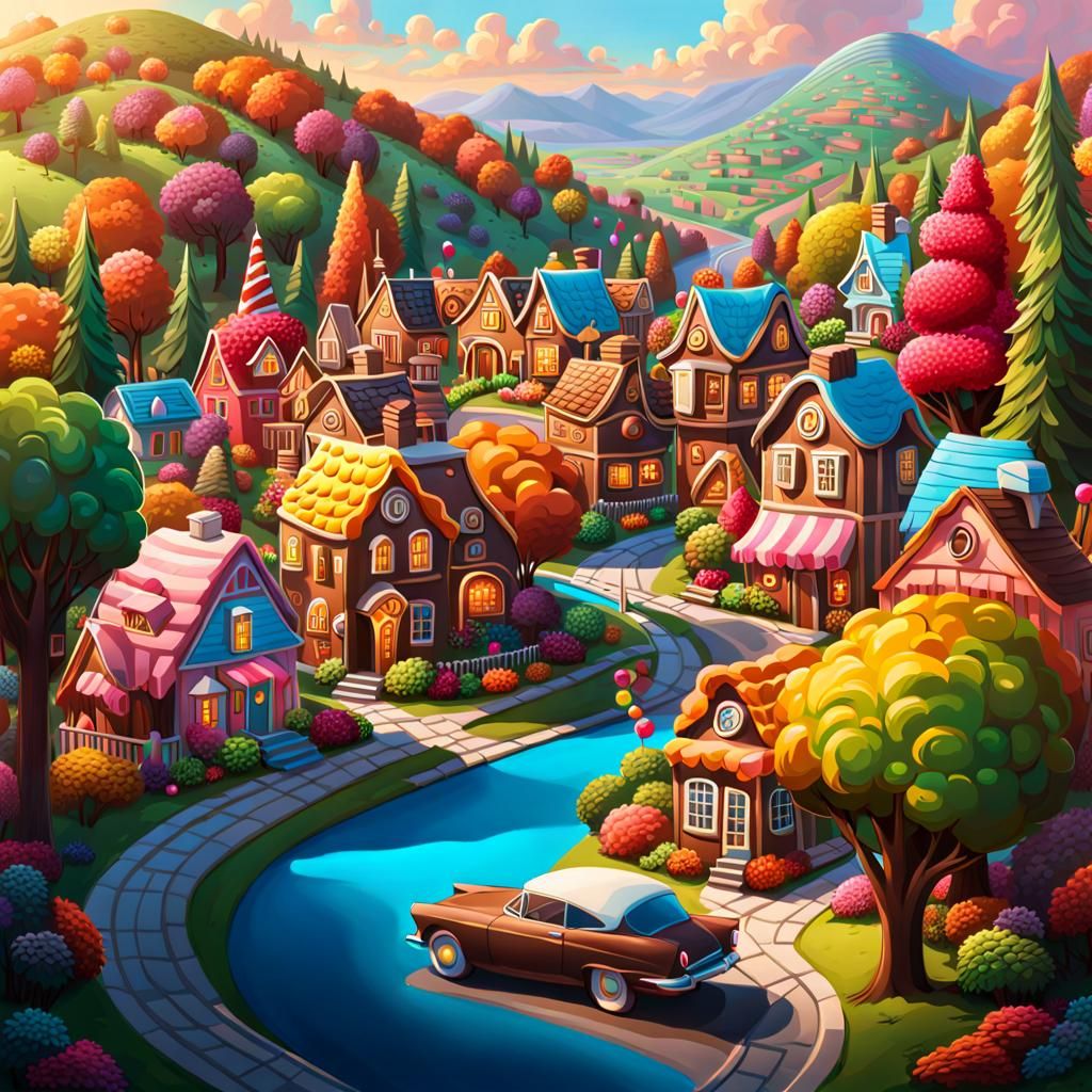 A beautiful candy town  by @Catherine Chittenden