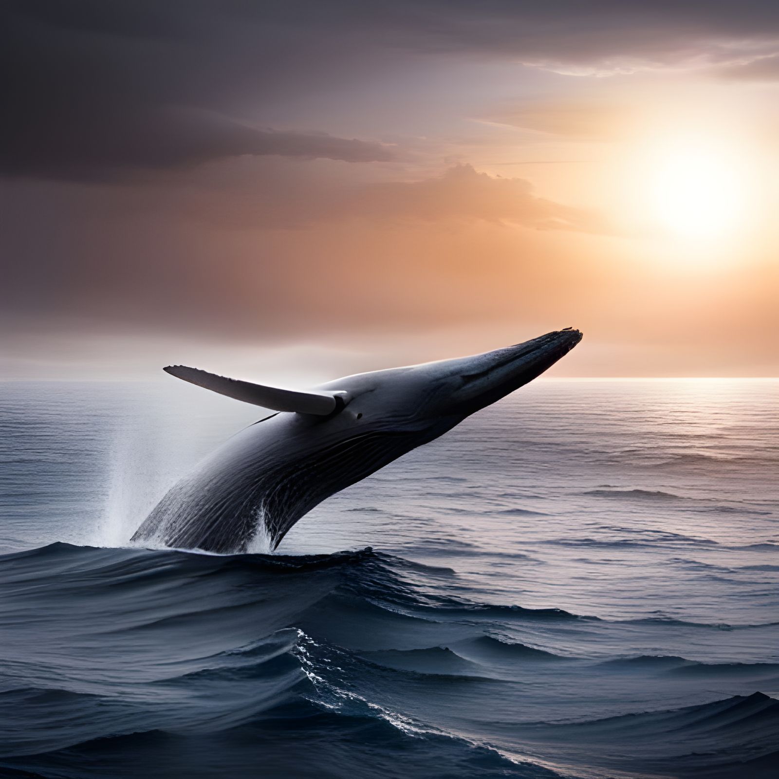 Great blue whale breaching * - AI Generated Artwork - NightCafe Creator