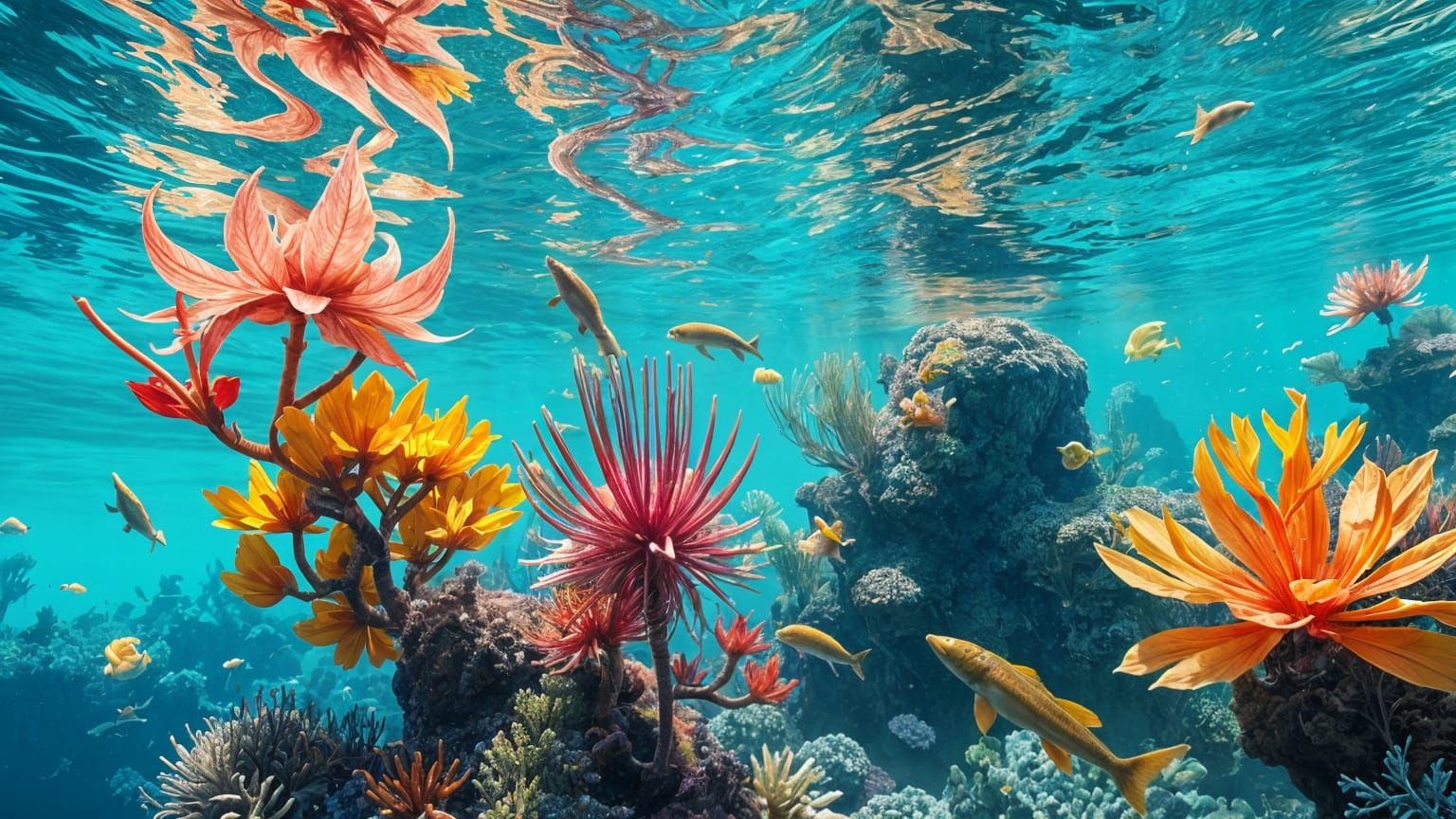 Life Beneath the Waves. A high contrast, vivid color, vibrant underwater scene that celebrates World ...  by @Taoxas