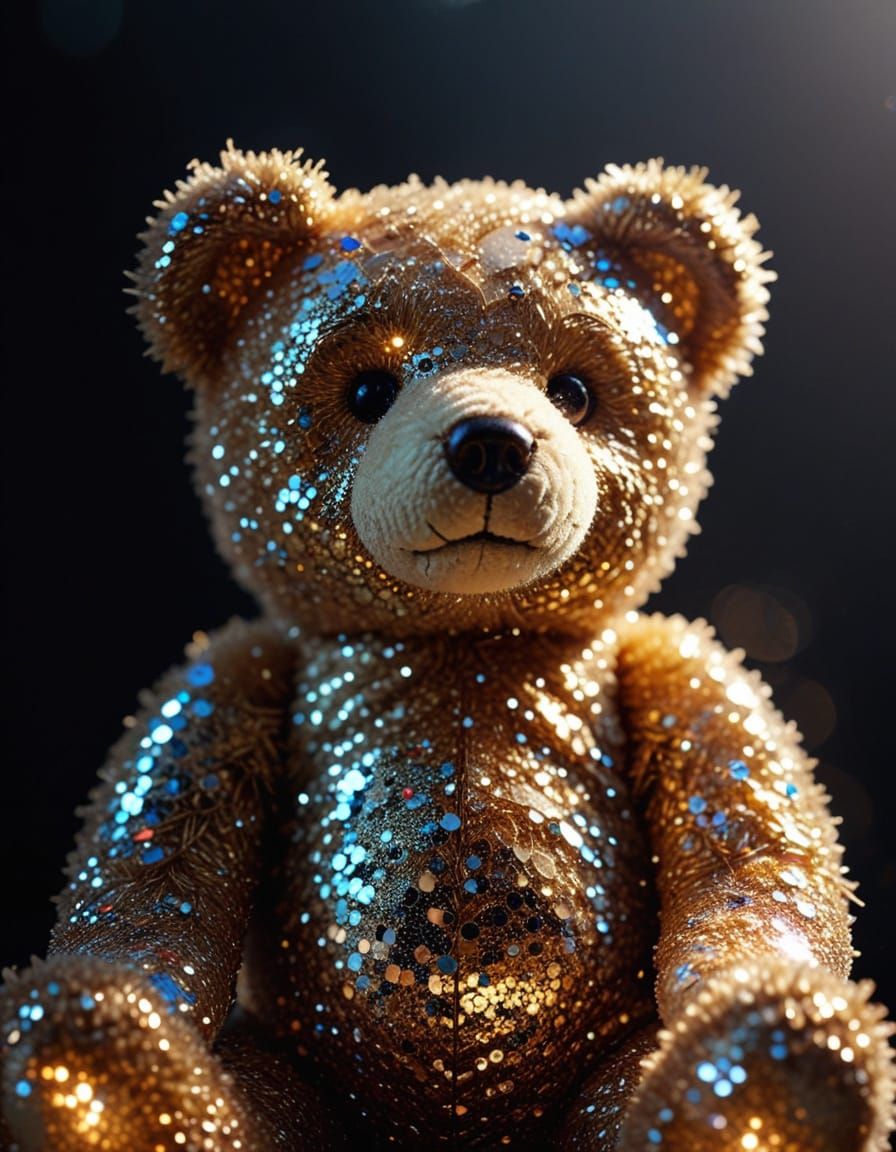Teddybear made of sequin  by @Gothic Vampire Poetry