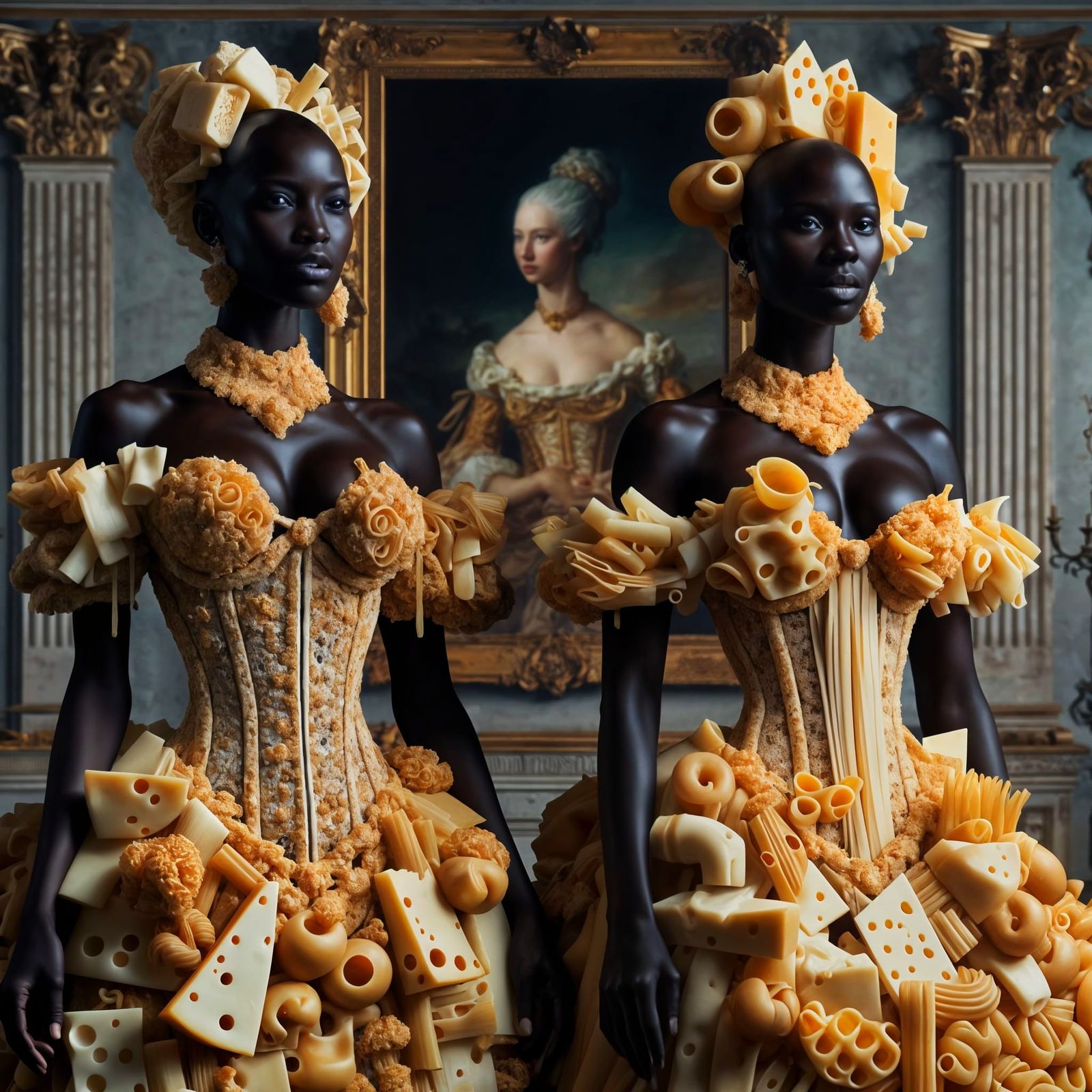 Pasta and cheese rococo dress  by @rhadooss