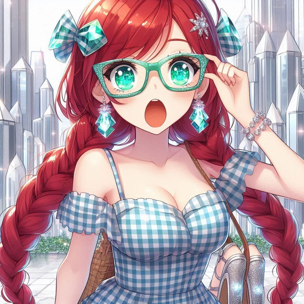 OZ lookin through Emerald glasses