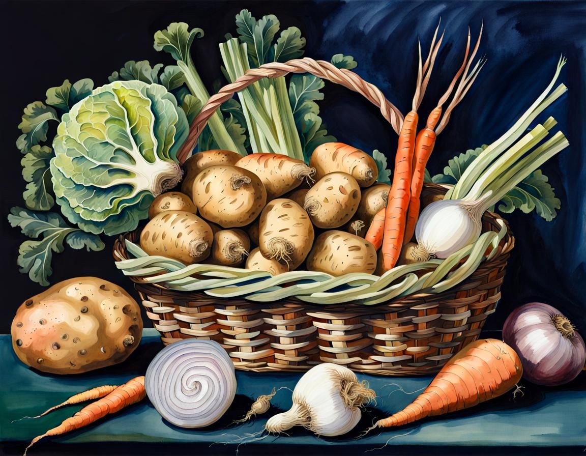 Vegetable basket - AI Generated Artwork - NightCafe Creator