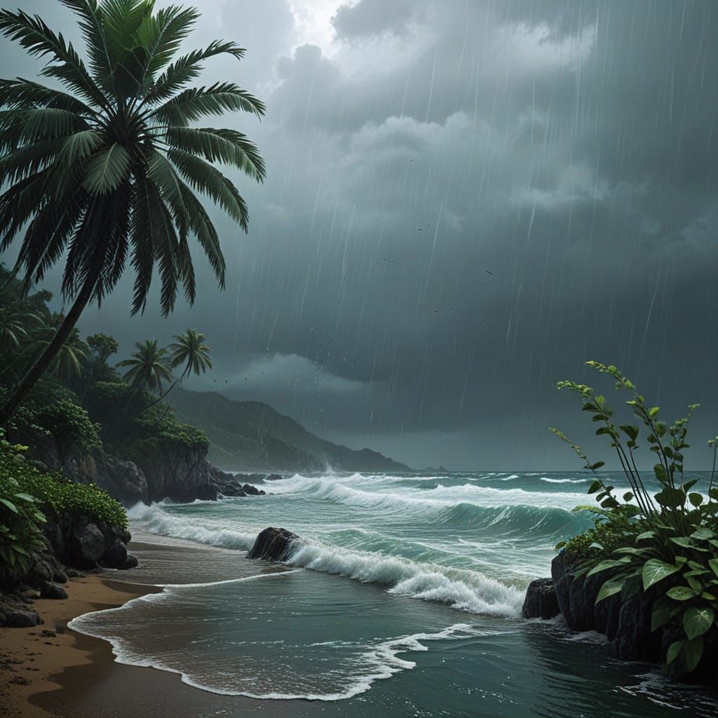 Summer rain : simple, basic + fantastical, mysterious + wonderful, beautiful + sea, ocean + genesis  by @Joo