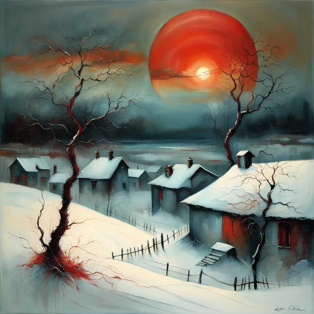 village in winter