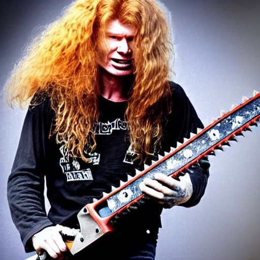 Dave Mustaine with a Chainsaw