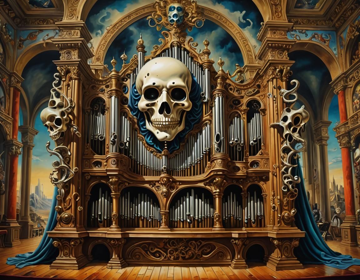 Crazy masquerade Phantom of the Opera playing pipe organ on ...