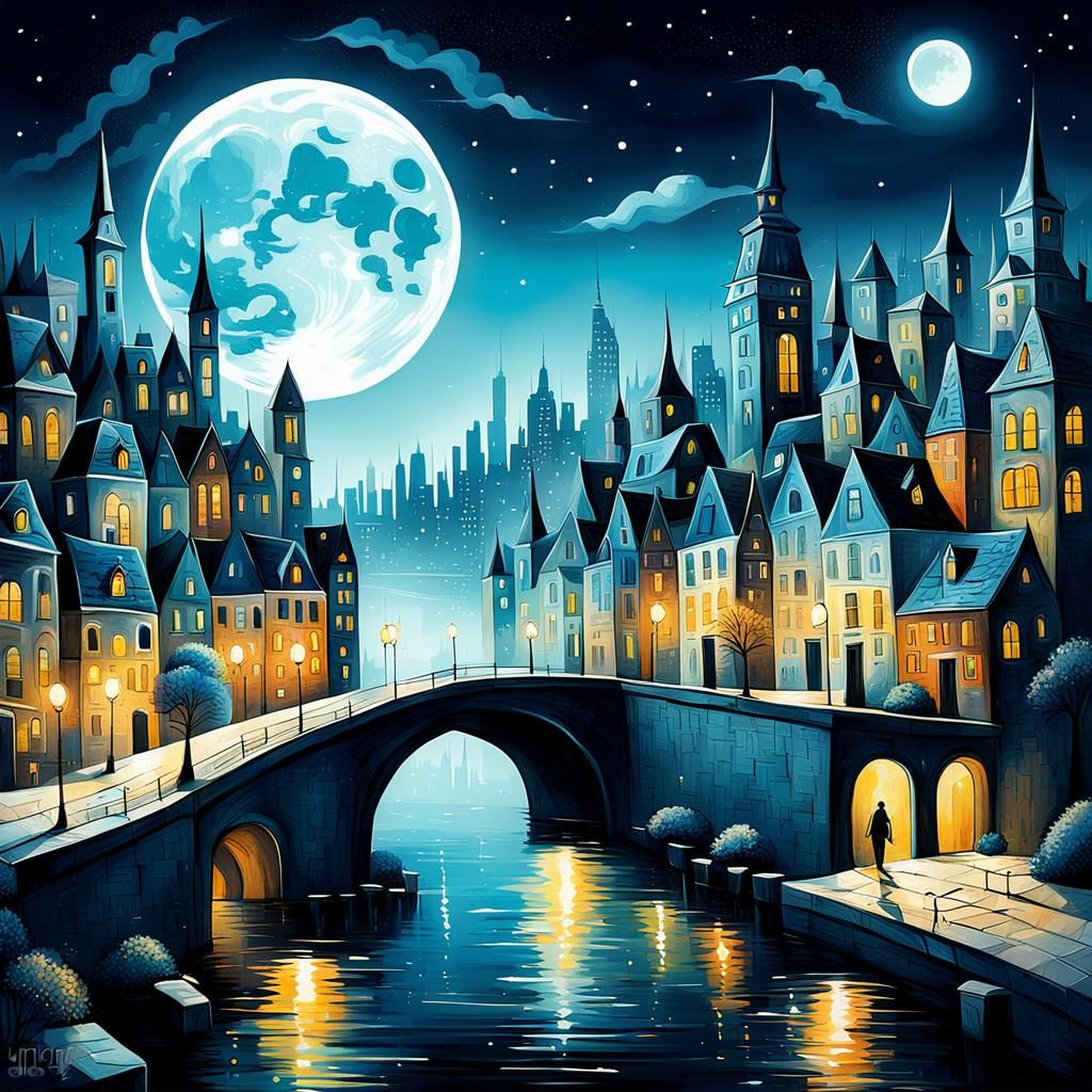 Moonlight Cityscape II