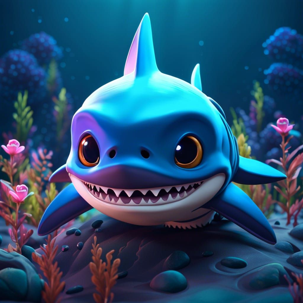 Cute shark chibi - AI Generated Artwork - NightCafe Creator