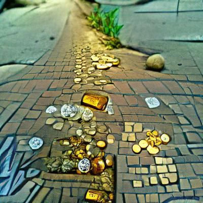 Sidewalk of riches and misfortune
