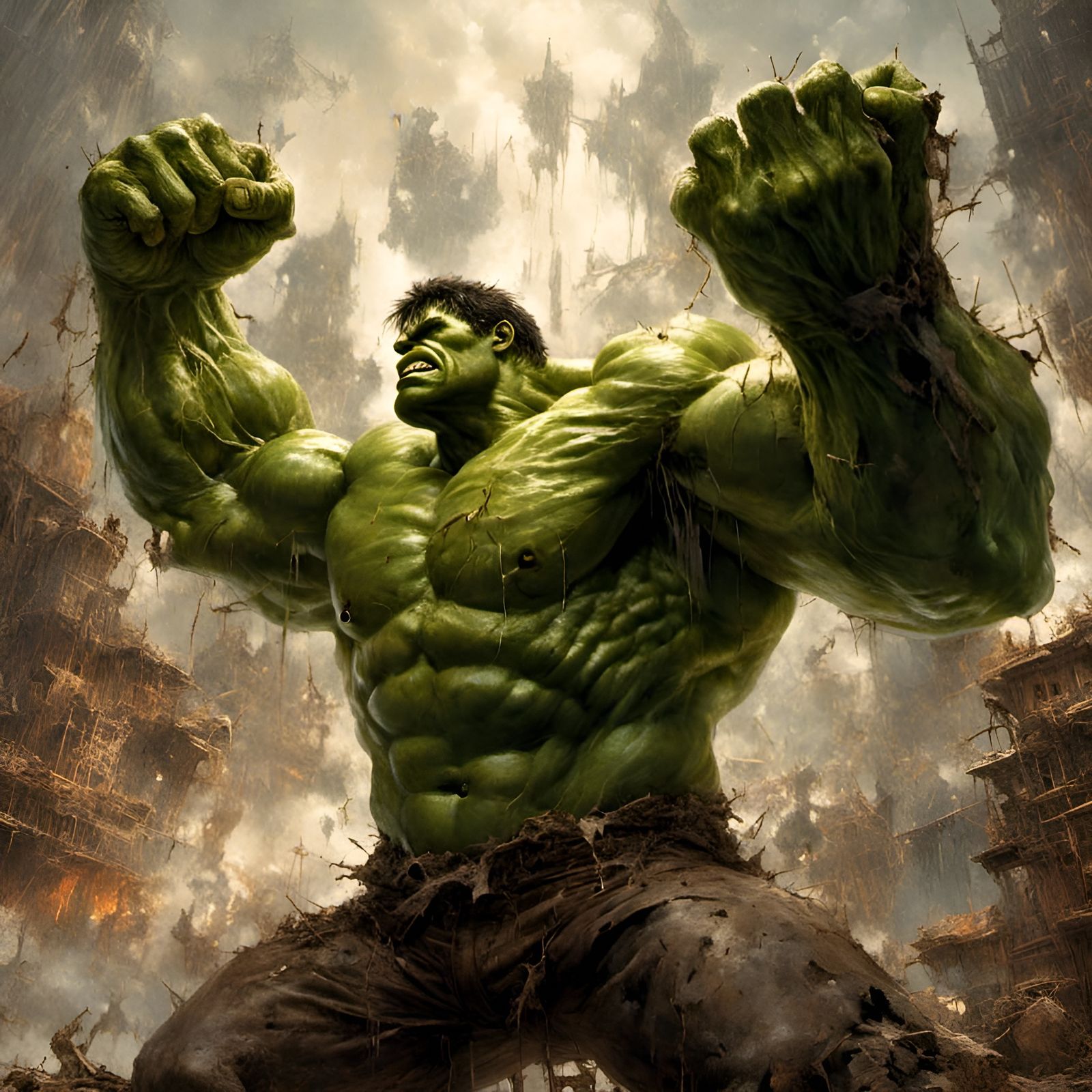 The Hulk smash claping his hands:: 16k :: high contrast <lora:LapiCoherent:1.0> extremely details, 16k resolution, intricate <lora:LapiDark:...