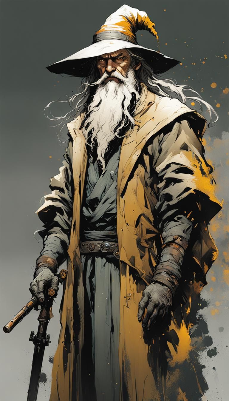 Inkpunk Wizard Character Concept Art