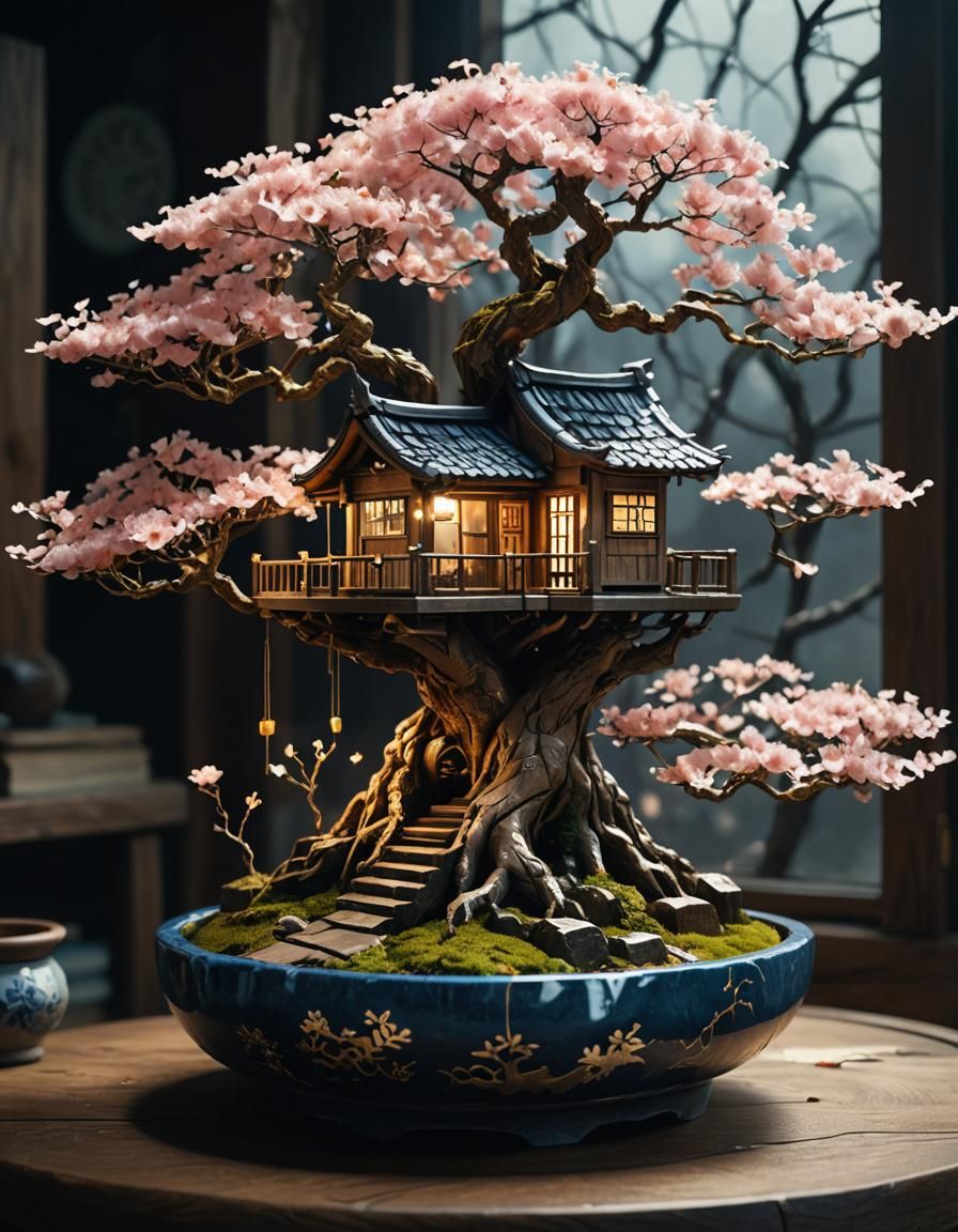 Bonsai Sakura treehouse  by @George Stanley