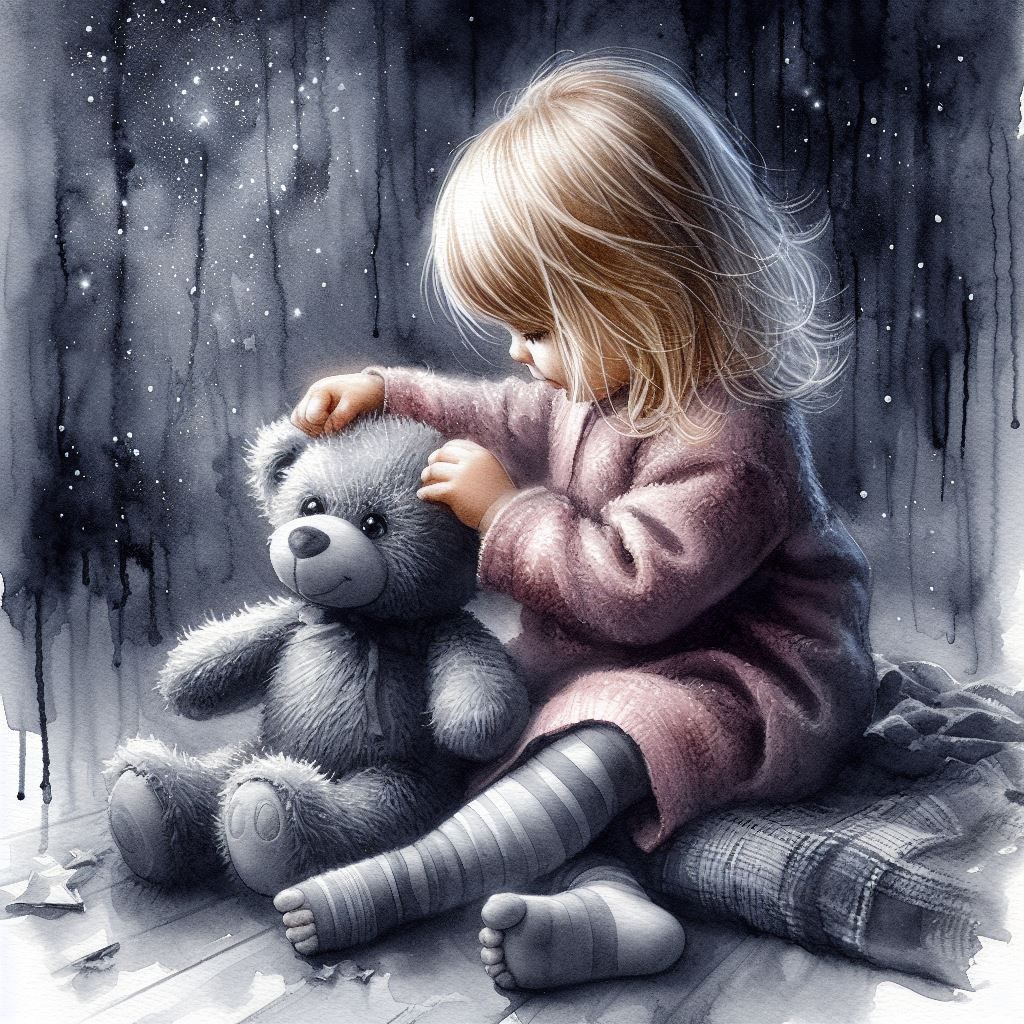 Girl and teddy