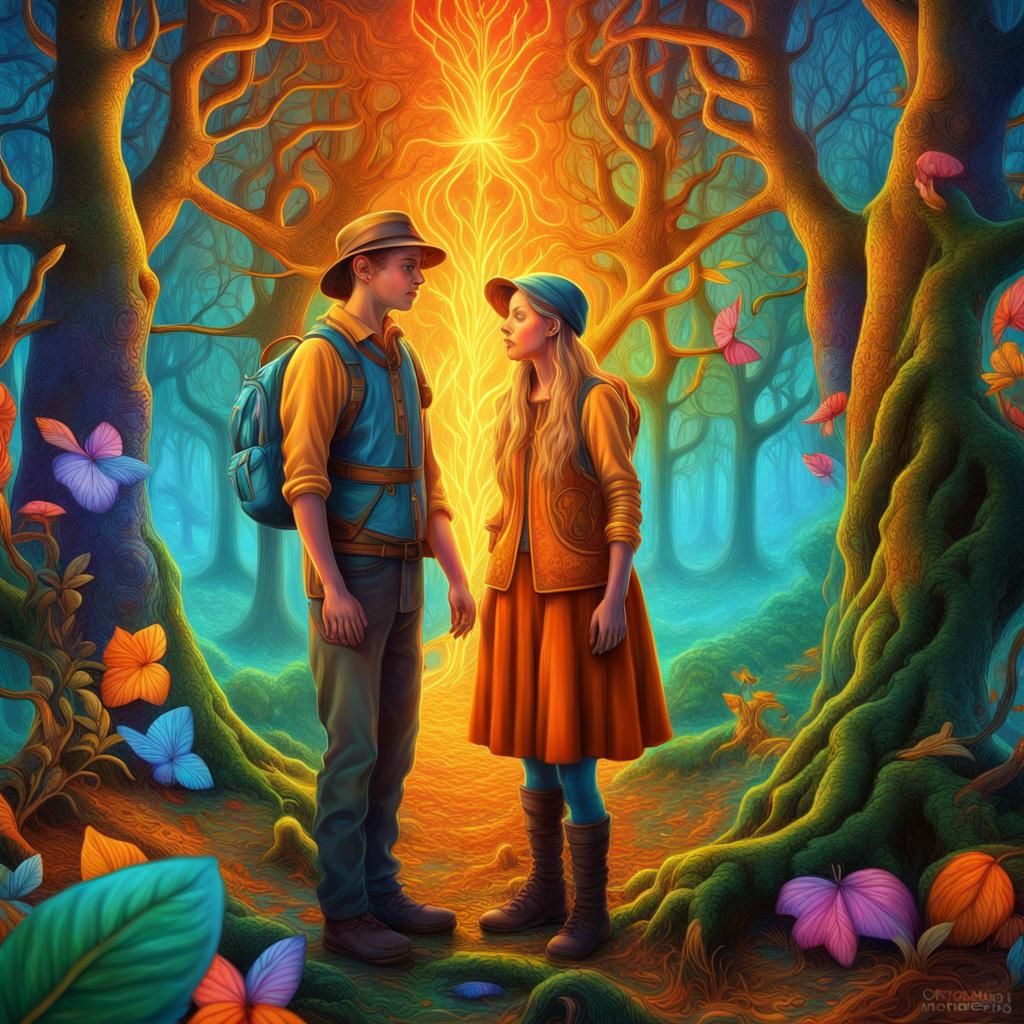 Hansel and Gretchen in the Enchanted Forest 8k resolution holographic ...