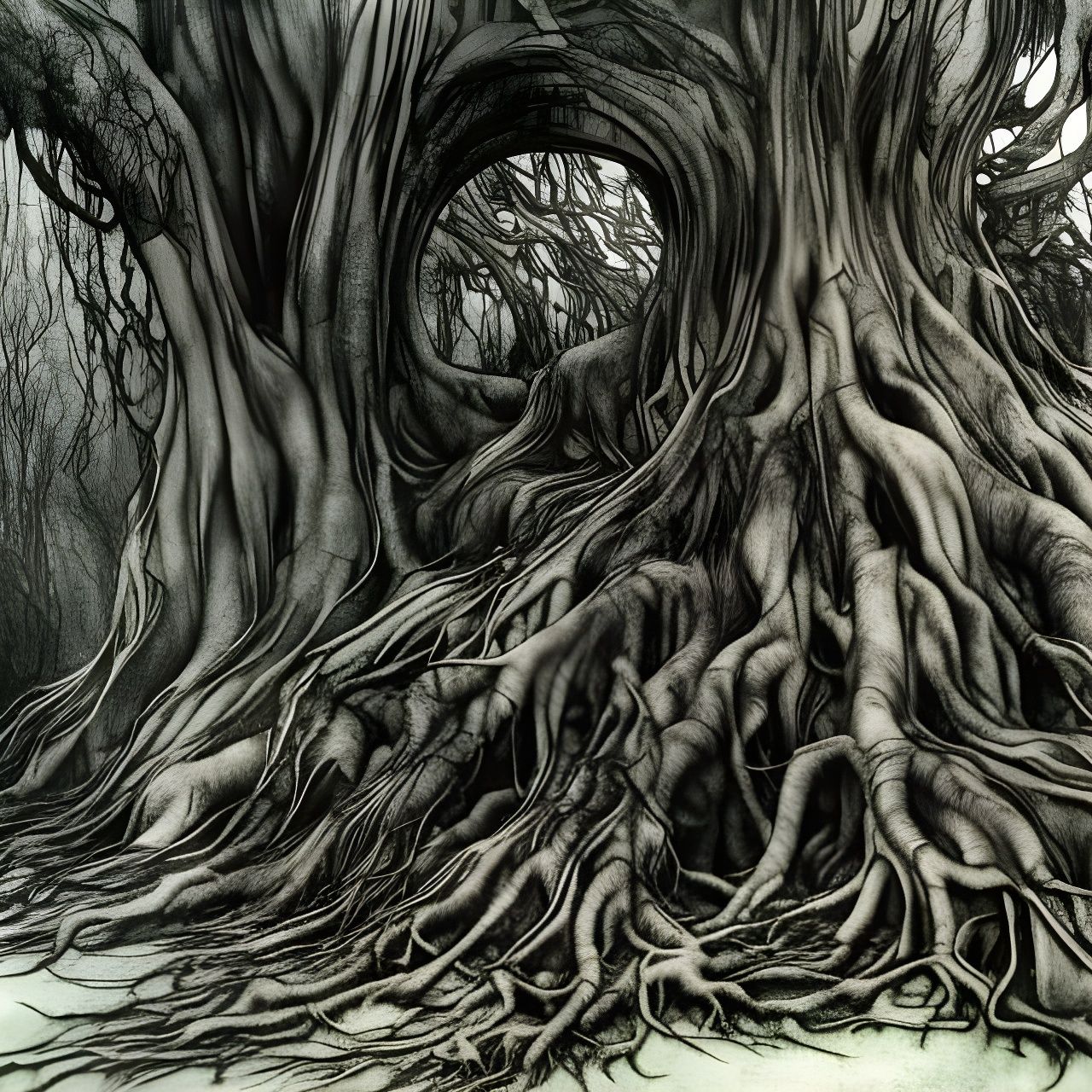 Haunted Tree 2 - AI Generated Artwork - NightCafe Creator