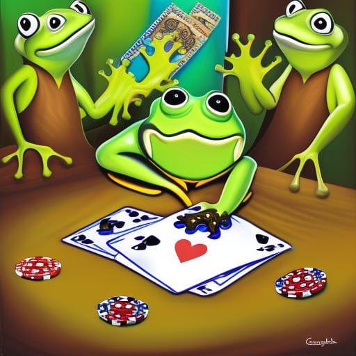 Treefrogs playing poker